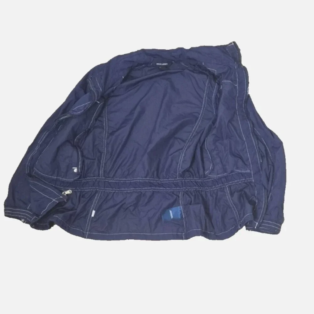 Ralph Lauren Girls Navy Packable Raincoat M 10/12 Water Repellent Zip Jacket